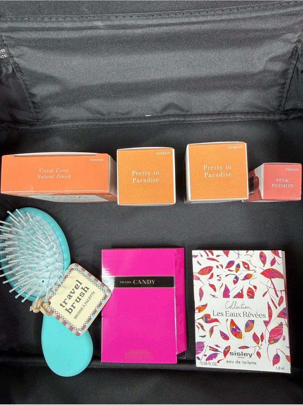 Luxury Travel Makeup Case Bundle Laura Geller Prada Sisley Beauty Set NEW